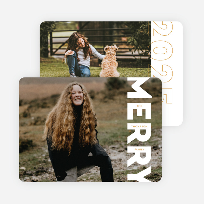 Boldly Merry Holiday Cards and Invitations - Yellow