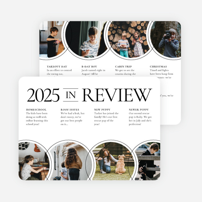 Bubbly Review Holiday Cards and Invitations - Black