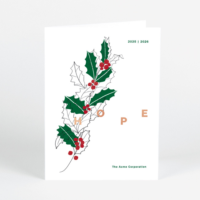 Foil Bouncing Hope Corporate Holiday Cards & Corporate Christmas Cards - Pink