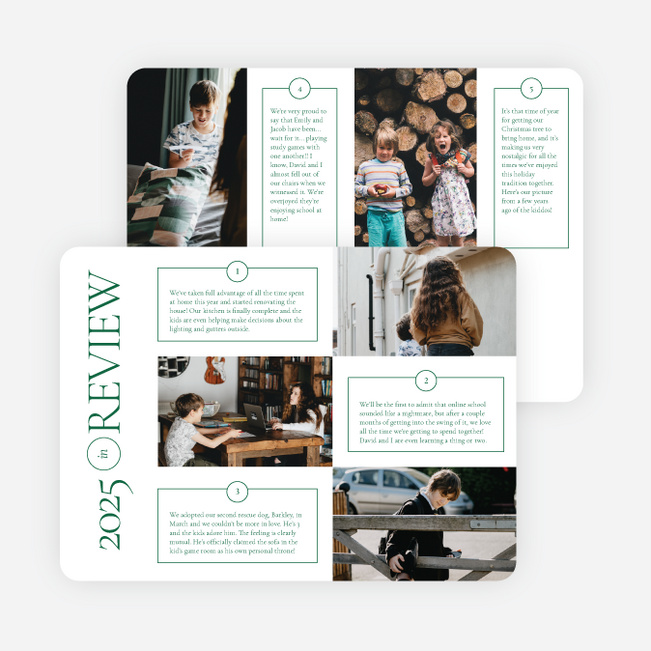 Neat Boxes Holiday Cards and Invitations - Green