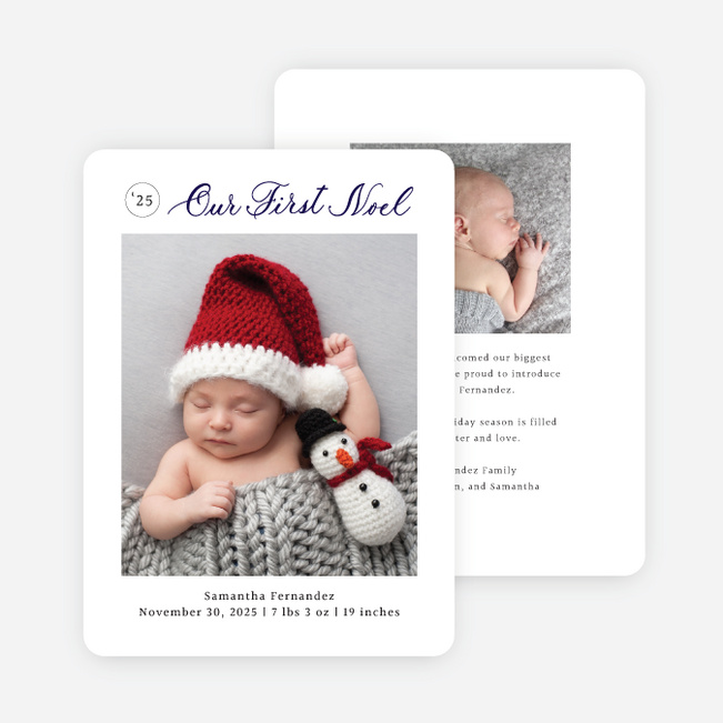 Our First Noel Christmas Cards - Blue