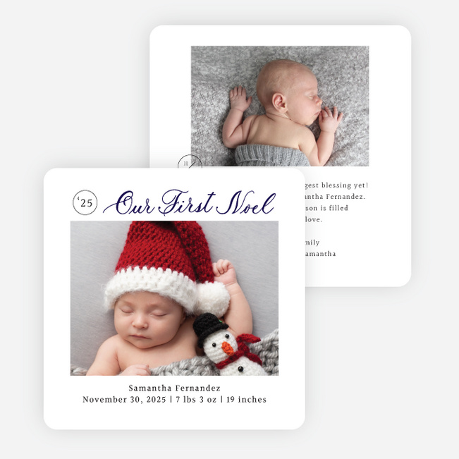 Our First Noel Christmas Cards - Blue