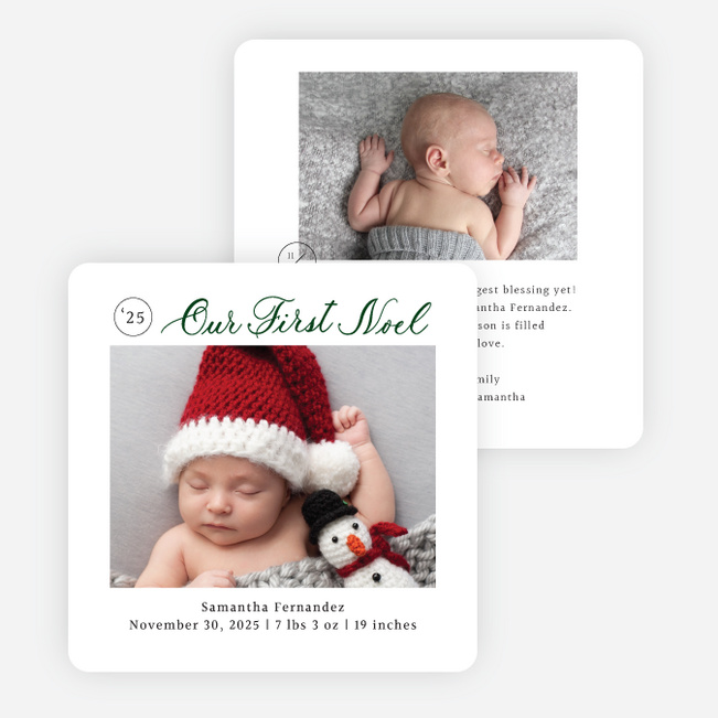 Our First Noel Christmas Cards - Green