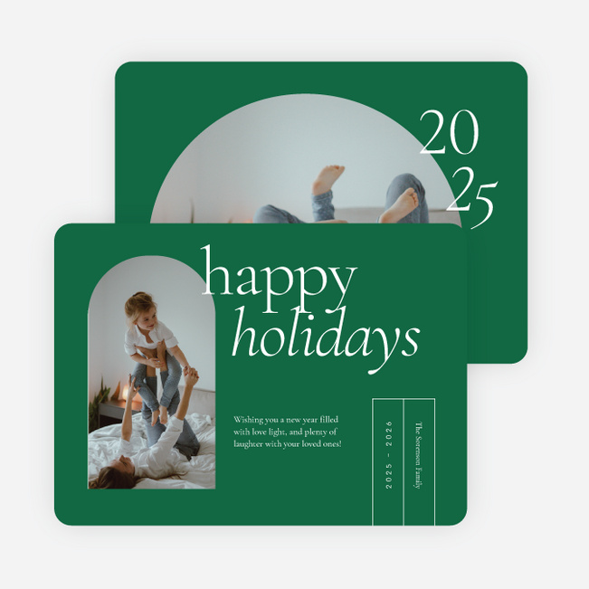 Over the Horizon Holiday Cards and Invitations - Green