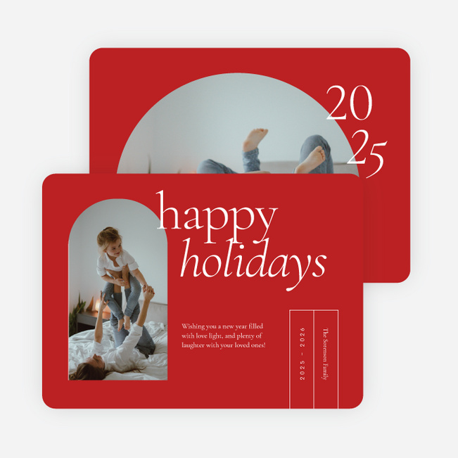 Over the Horizon Holiday Cards and Invitations - Red