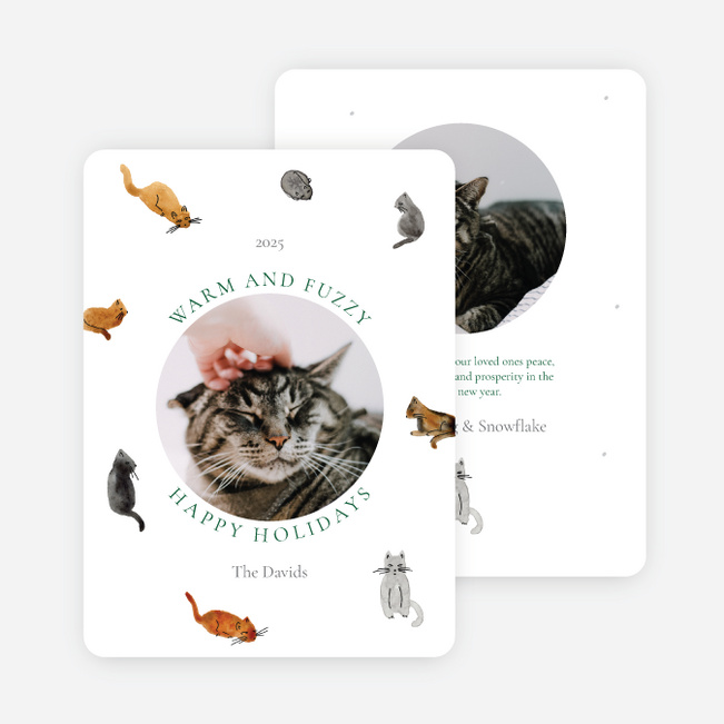 Watercolor Cats Holiday Cards and Invitations - Multi