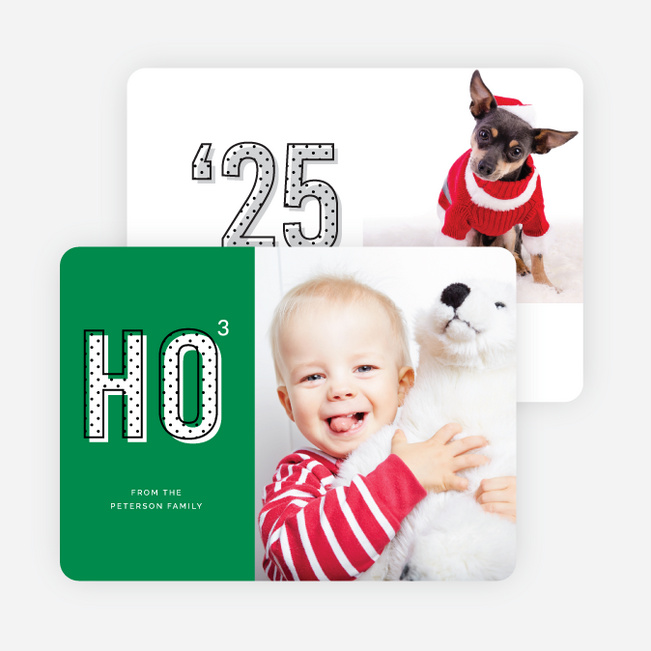 Ho Times Three Christmas Cards - Green