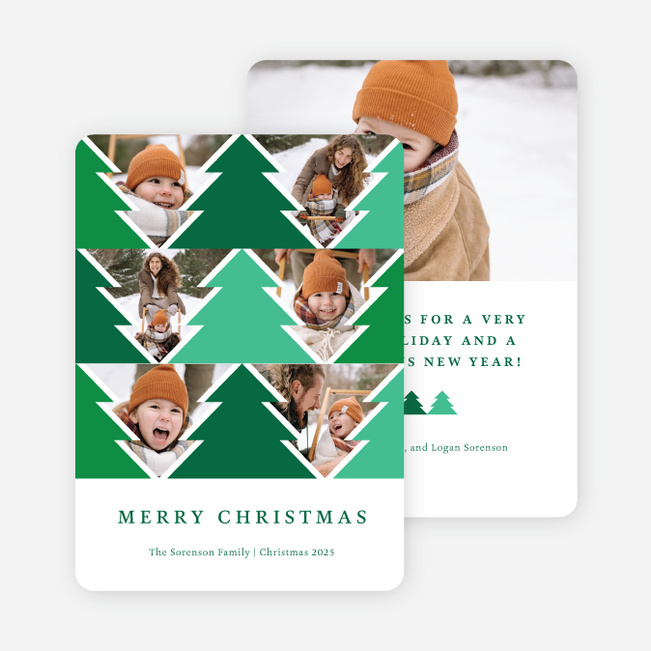 Through the Trees Christmas Cards - Green