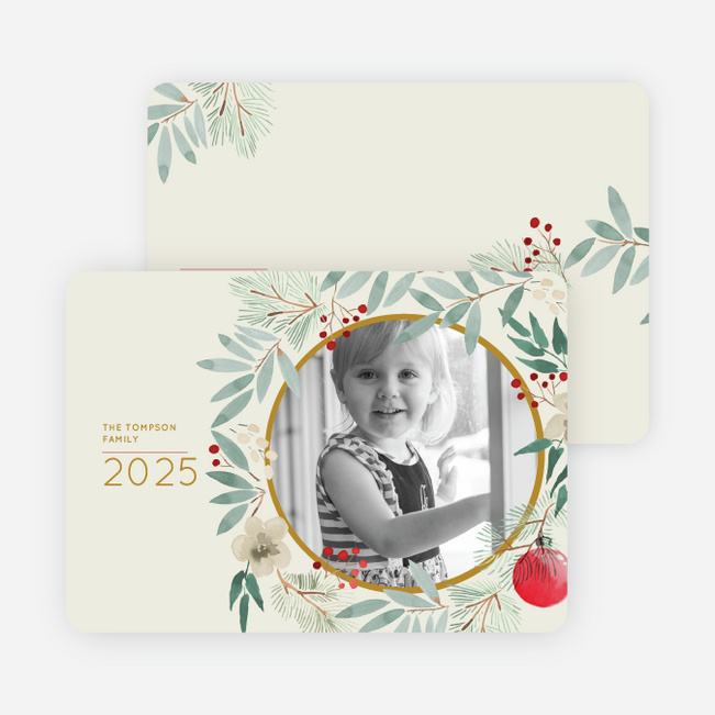 Classic Wreath Holiday Cards and Invitations - Multi