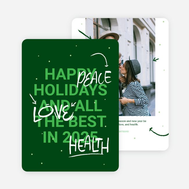 Extra Emphasis Holiday Cards and Invitations - Green