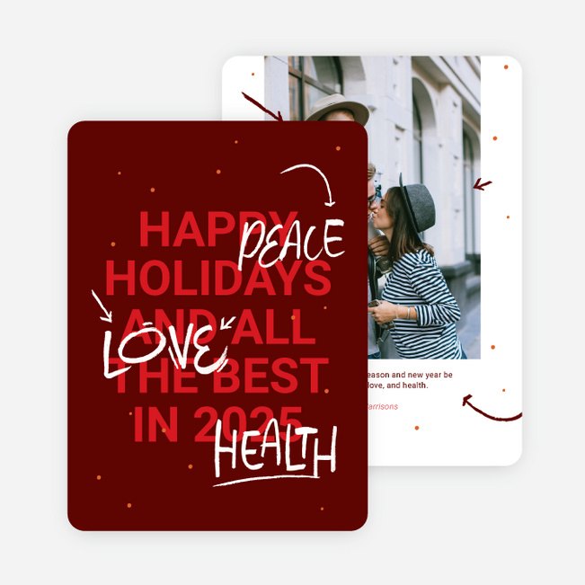 Extra Emphasis Holiday Cards and Invitations - Red