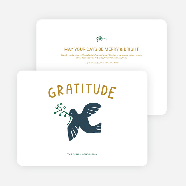 Little Dove Corporate Holiday Cards & Corporate Christmas Cards - Beige