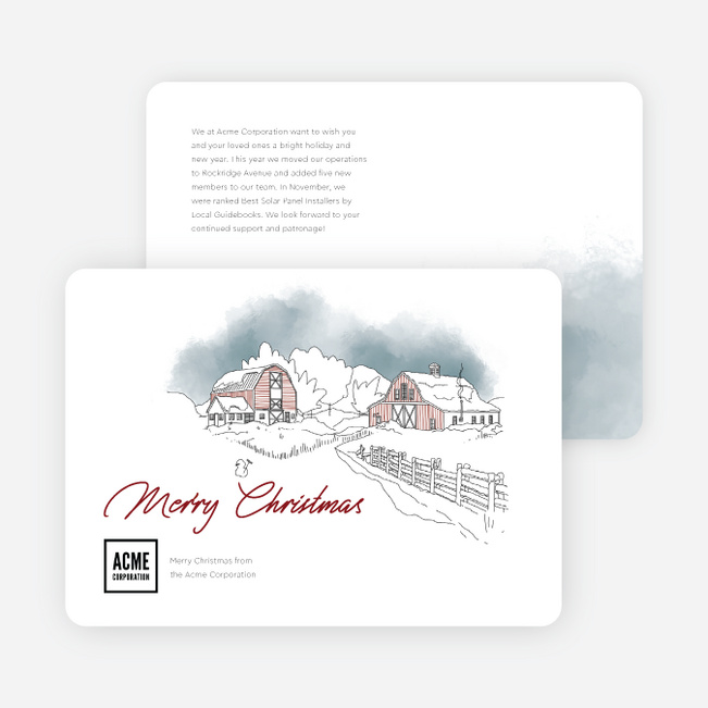 Watercolor Winter Scenery  Business Holiday Cards & Business Christmas Cards - White
