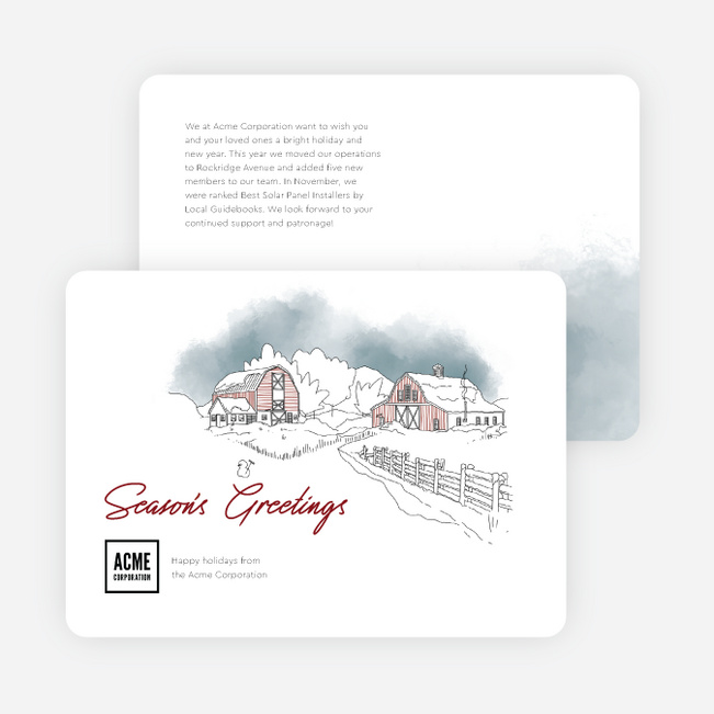 Watercolor Winter Scenery  Business Holiday Cards & Business Christmas Cards - White
