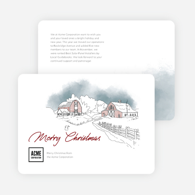 Watercolor Winter Scenery  Business Holiday Cards & Business Christmas Cards - White