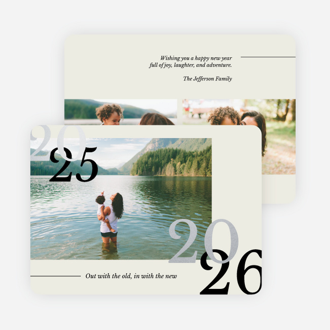 Foil New Outlook New Year Cards and Invitations - Gray