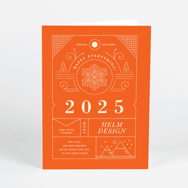 Intricate Details Corporate Holiday Cards - Orange