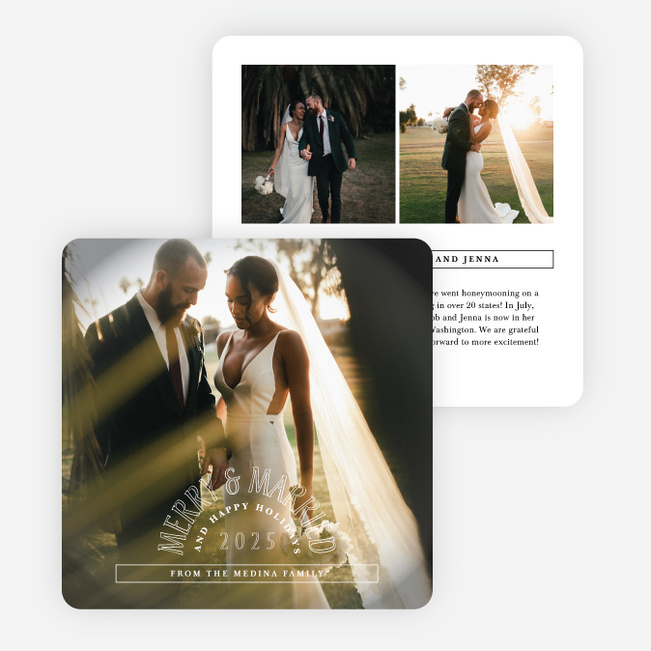 Joyous Badge Holiday Cards and Invitations - White