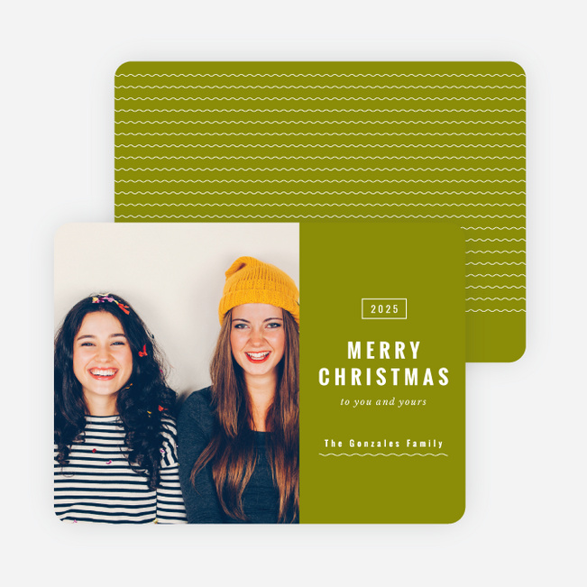 Squiggly Lines Holiday Cards - Green