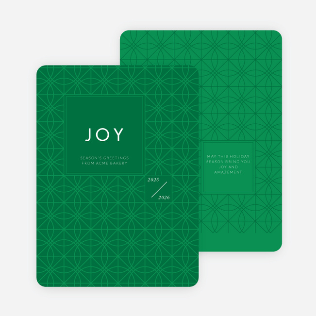 Abstract Patterns Corporate Holiday Cards - Green