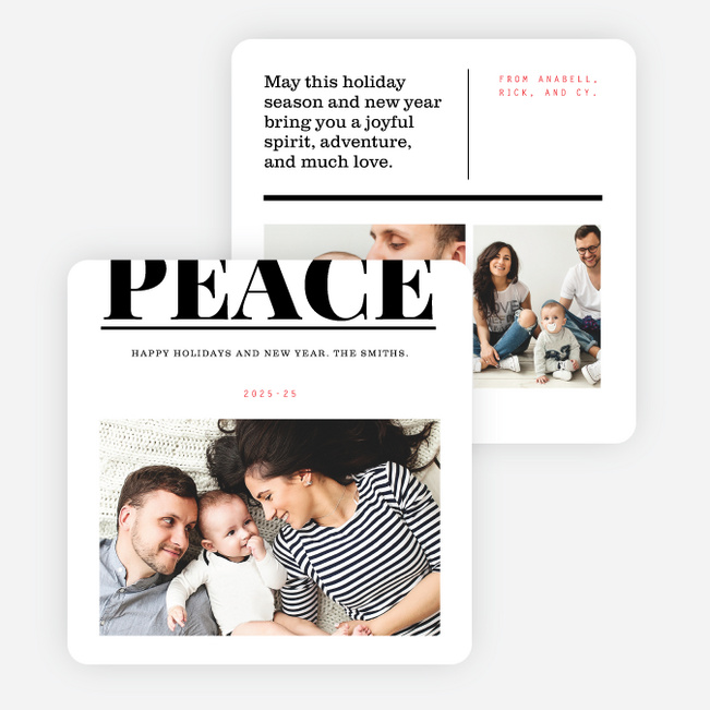 Peace Statement Holiday Cards - Black