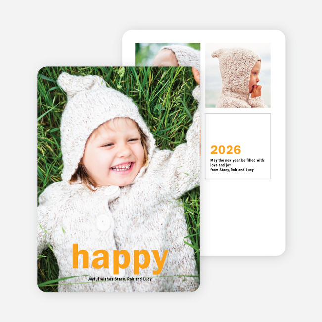 Big Statement New Year Cards - Orange