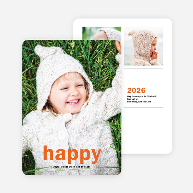 Big Statement New Year Cards - Orange