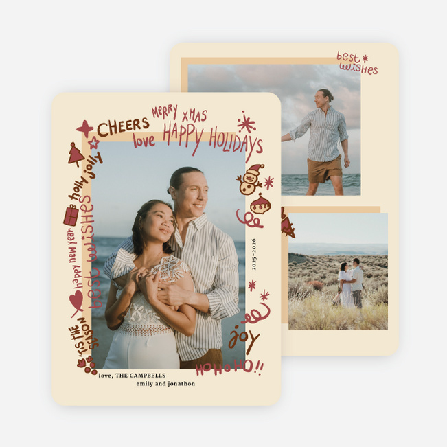 Tis the Season to Doodle Holiday Cards and Invitations - Yellow