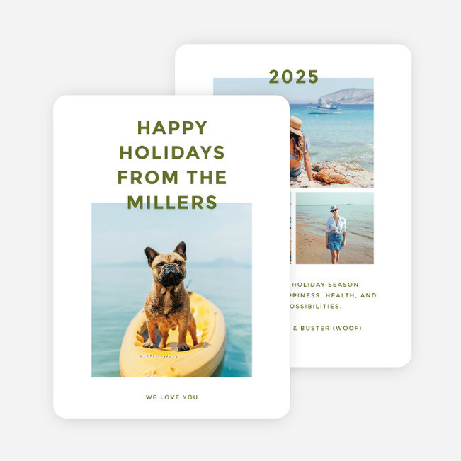 Clean Slate Holiday Cards and Invitations - Green