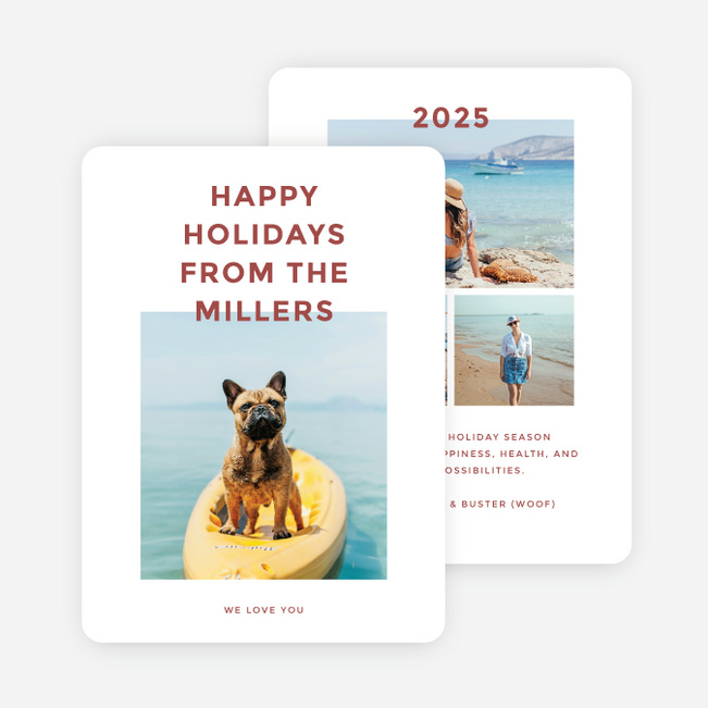 Clean Slate Holiday Cards and Invitations - Red