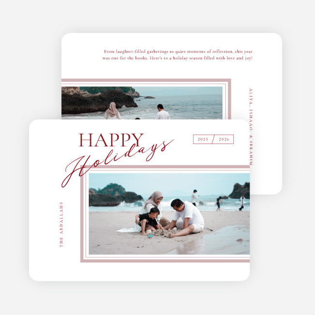 Finely Lined Holiday Cards and Invitations - Red