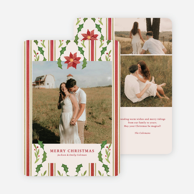 Poinsettia Pop Christmas Cards - Red