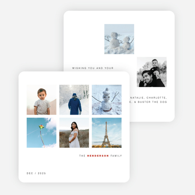 Instant Squares Holiday Cards and Invitations - Black