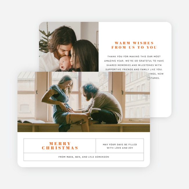 Banner Year Christmas Cards - Orange