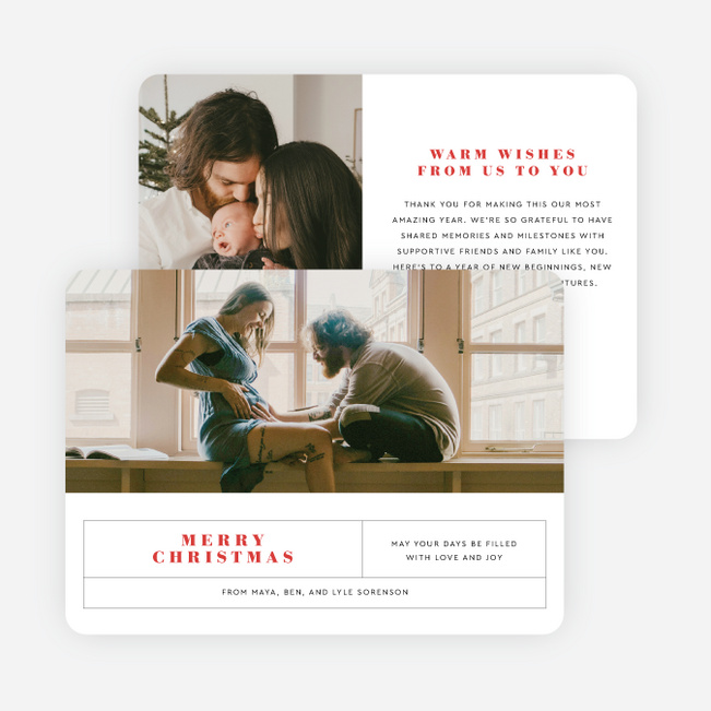 Banner Year Christmas Cards - Red