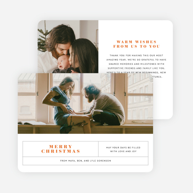 Banner Year Christmas Cards - Orange