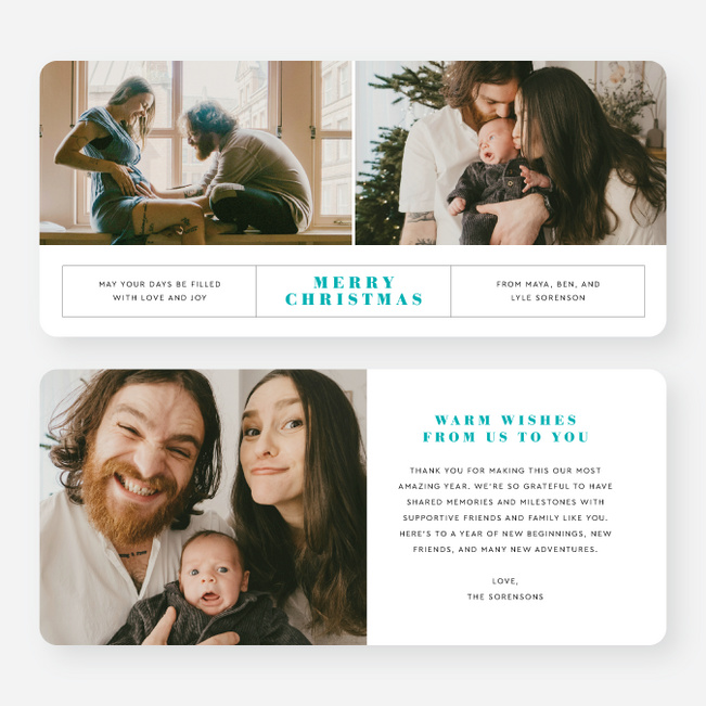 Banner Year Christmas Cards - Blue