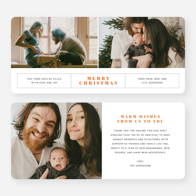 Banner Year Christmas Cards - Orange