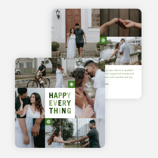 Happy Everything Holiday Cards and Invitations - Green