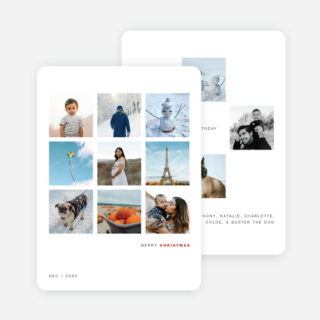 Instant Squares Christmas Cards - White