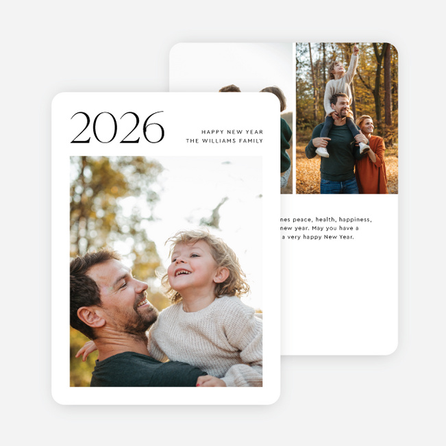 Masthead Greetings New Year Cards and Invitations - White