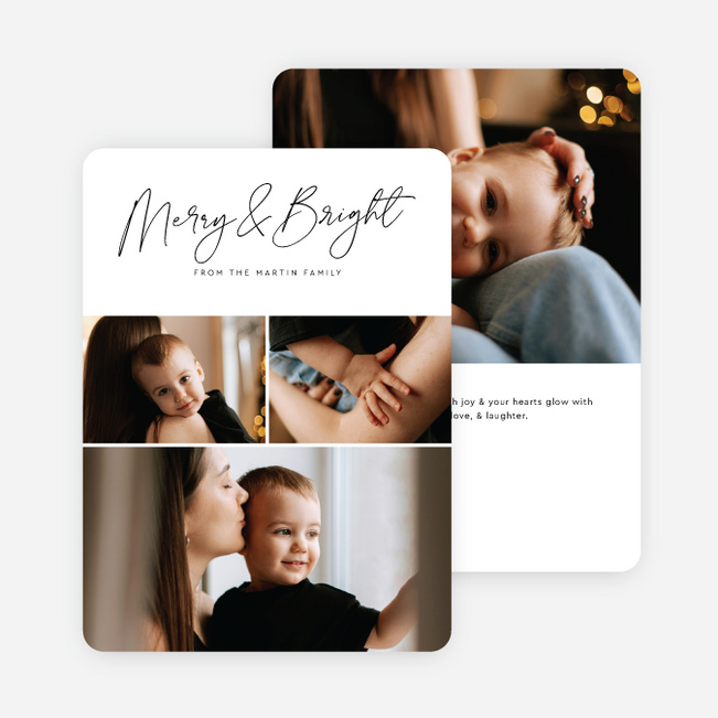 Peace & Love Christmas Cards - Black