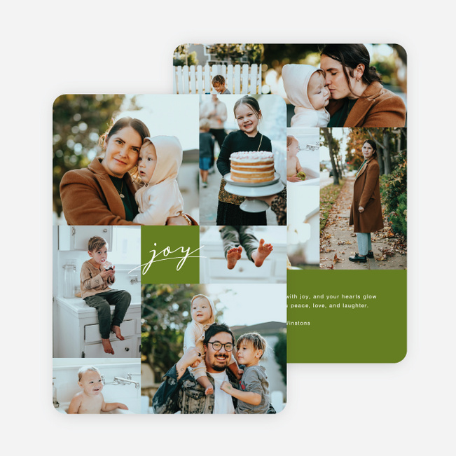 Shapes of Joy Holiday Cards and Invitations - Green