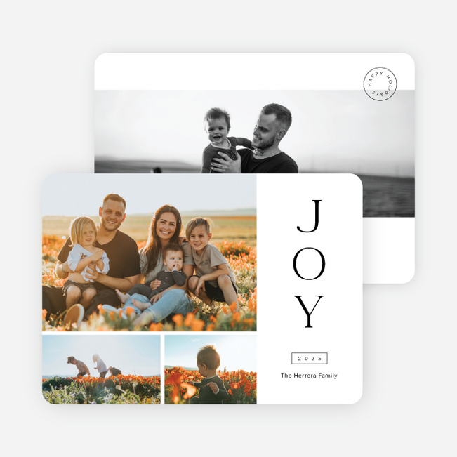 Stacked Grid Holiday Cards and Invitations - Black