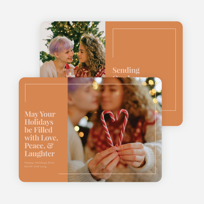 Borderline Kind Holiday Cards and Invitations - Orange
