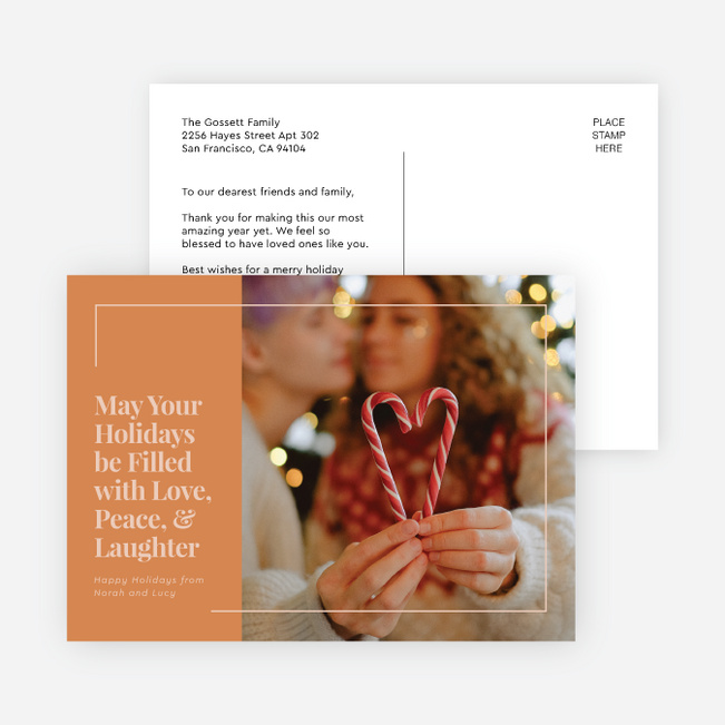 Borderline Kind Holiday Cards and Invitations - Orange