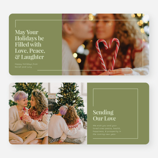Borderline Kind Holiday Cards and Invitations - Green
