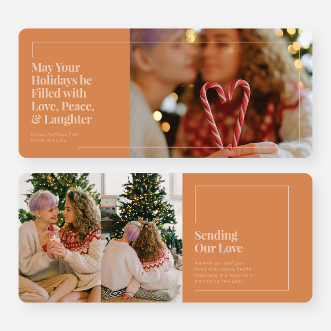 Borderline Kind Holiday Cards and Invitations - Orange