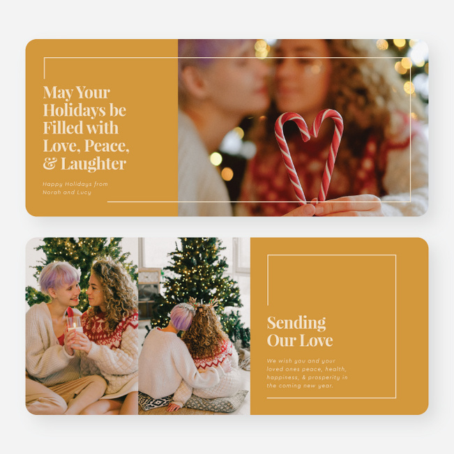 Borderline Kind Holiday Cards and Invitations - Yellow