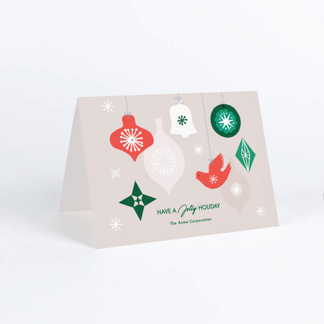 Festive Drop Corporate Holiday Cards & Corporate Christmas Cards - Beige